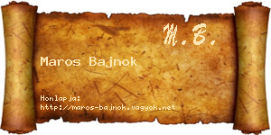 Maros Bajnok névjegykártya